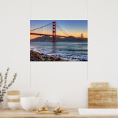 Golden Gate Bridge from San Francisco bay Trail. Poster (Küche)