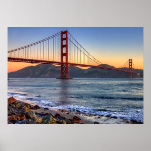 Golden Gate Bridge from San Francisco bay Trail. Poster (Vorne)