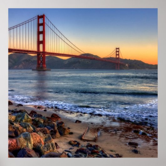 Golden Gate Bridge from San Francisco bay Trail. Poster (Vorne)