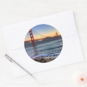 Golden Gate Bridge from San Francisco bay Trail. Runder Aufkleber (Umschlag)