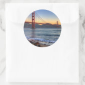 Golden Gate Bridge from San Francisco bay Trail. Runder Aufkleber (Tasche)