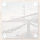 Golden gate bridge gegen Berge Glasuntersetzer (Rückseite)