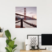 Golden Gate Bridge gegen Berge Poster (Heimbüro)