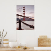 Golden Gate Bridge gegen Berge Poster (Küche)