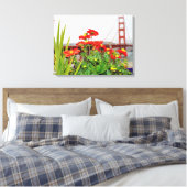 Golden Gate Bridge hinter Blume Leinwanddruck (Insitu (Schlafzimmer))
