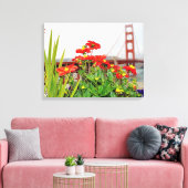 Golden Gate Bridge hinter Blume Leinwanddruck (Insitu (Wohnzimmer))