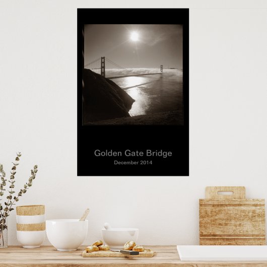 Golden Gate Bridge im Nebel #3 Poster (Küche)