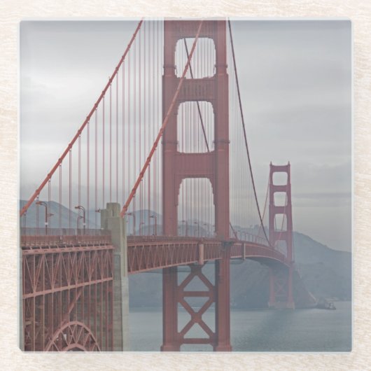 Golden gate bridge im Nebel Glasuntersetzer (Vorderseite)