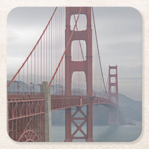 Golden gate bridge im Nebel Rechteckiger Pappuntersetzer