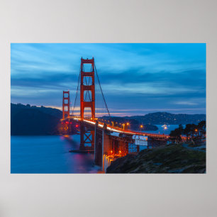 Golden Gate Bridge in der Dämmerung Poster