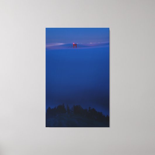 Golden Gate Bridge in Nebel bei Nacht Leinwanddruck (Vorderseite)