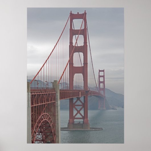 Golden Gate Bridge in Nebel. Poster (Vorne)
