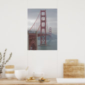 Golden Gate Bridge in Nebel. Poster (Küche)