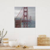 Golden Gate Bridge in Nebel. Poster (Küche)