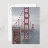 Golden Gate Bridge in Nebel. Postkarte (Vorne/Hinten)