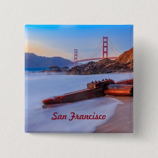Golden Gate Bridge in San Francisco, Baker Beach Button (Vorderseite)