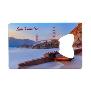Golden Gate Bridge in San Francisco, Baker Beach Geldbeutel Flaschenöffner