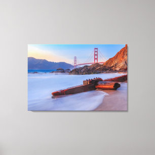 Golden Gate Bridge in San Francisco, Baker Beach Leinwanddruck