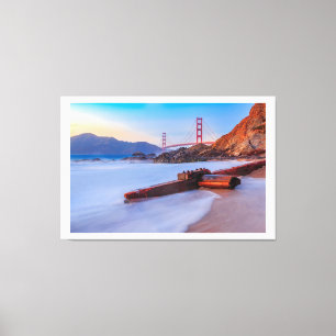 Golden Gate Bridge in San Francisco, Baker Beach Leinwanddruck
