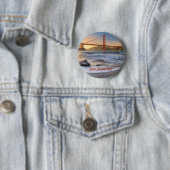 Golden Gate Bridge in San Francisco bei Sonnenunte Button (Beispiel)