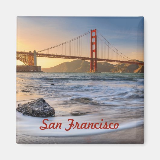 Golden Gate Bridge in San Francisco bei Sonnenunte Magnet (Vorne)
