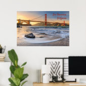 Golden Gate Bridge in San Francisco bei Sonnenunte Poster (Heimbüro)