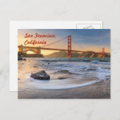 Golden Gate Bridge in San Francisco bei Sonnenunte Postkarte (Vorne/Hinten)