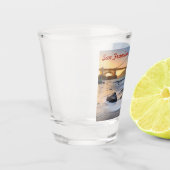 Golden Gate Bridge in San Francisco bei Sonnenunte Schnapsglas (Links)