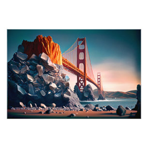 Golden Gate Bridge in San Francisco, Digital Art, Fotodruck