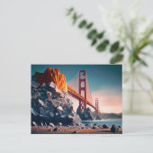 Golden Gate Bridge in San Francisco, Digitale Kuns Postkarte (Stehend Vorderseite)