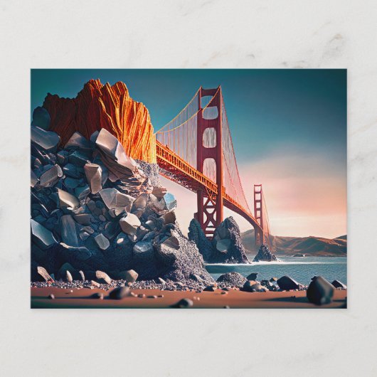 Golden Gate Bridge in San Francisco, Digitale Kuns Postkarte (Vorderseite)
