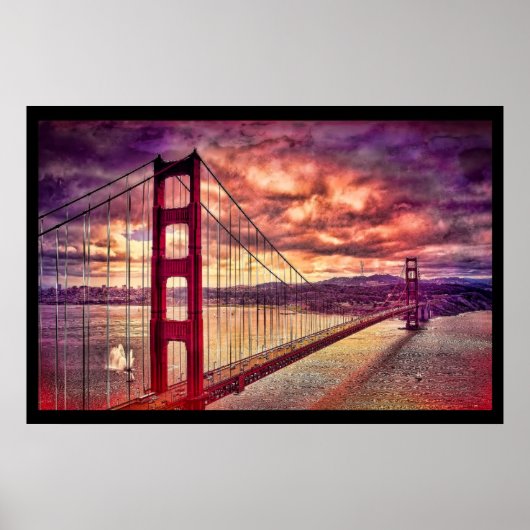 Golden Gate Bridge in San Francisco, Kalifornien. Poster (Vorne)