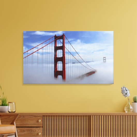 Golden Gate Bridge in Wolken verschluckt Leinwanddruck (Insitu (Wohnzimmer))