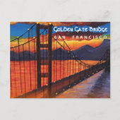 Golden Gate Bridge Landschaft Akrylic Painting Postkarte (Vorderseite)