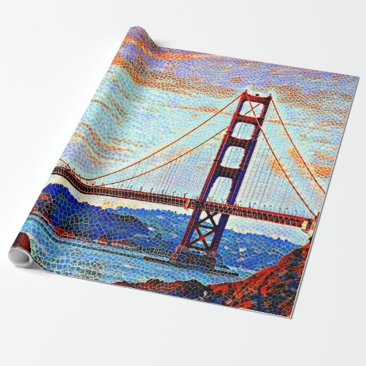 Golden Gate Bridge Malerei Geschenkpapier (Ungerollt)