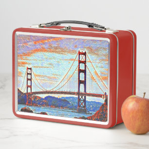 Golden Gate Bridge Malerei Metall Brotdose