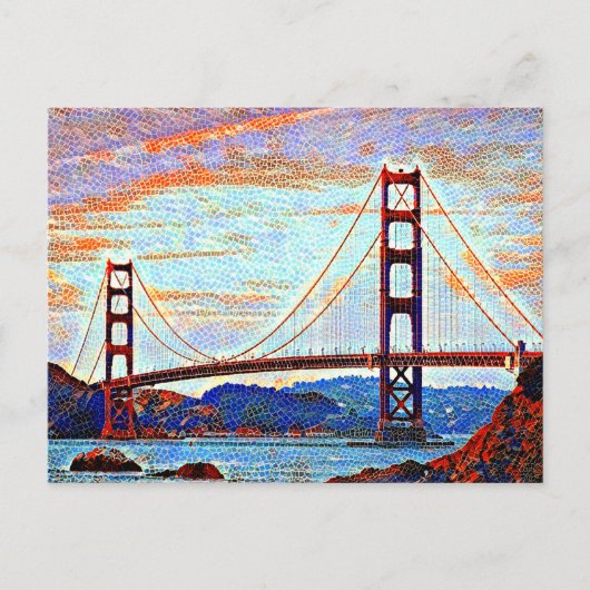 Golden Gate Bridge Malerei Postkarte (Vorderseite)