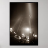 Golden Gate Bridge mit Road Biker im Nebel Poster (Vorne)