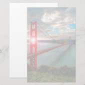 Golden Gate Bridge mit Sonnenschein durch. Briefpapier (Vorne/Hinten)