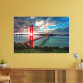 Golden Gate Bridge mit Sonnenschein durch. Leinwanddruck (Insitu (Wohnzimmer))