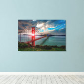 Golden Gate Bridge mit Sonnenschein durch. Leinwanddruck (Insitu (Holzboden))