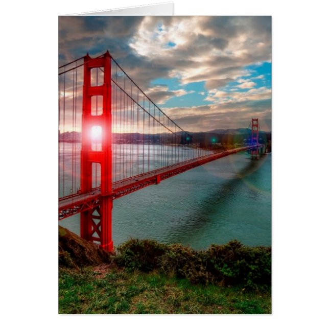 Golden gate bridge mit Sun, der durch scheint (Vorne)