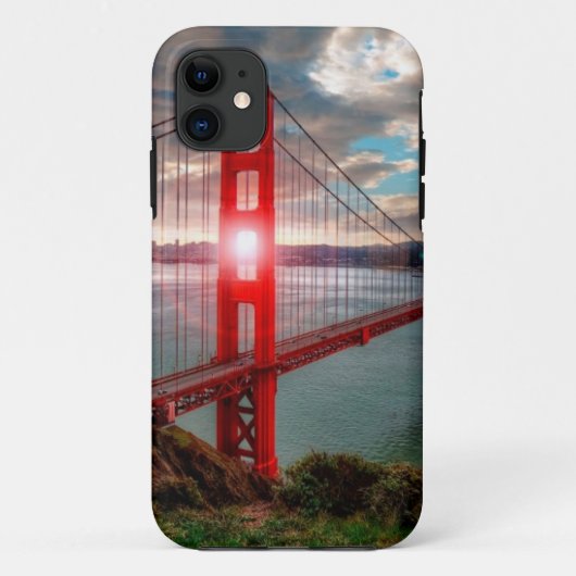 Golden gate bridge mit Sun, der durch scheint Case-Mate iPhone Hülle (Rückseite)