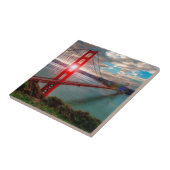 Golden gate bridge mit Sun, der durch scheint Fliese (Seite)