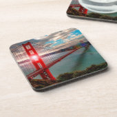 Golden gate bridge mit Sun, der durch scheint Getränkeuntersetzer (Linke Seite)