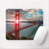Golden gate bridge mit Sun, der durch scheint Mousepad (Mit Mouse)
