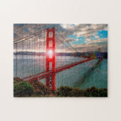 Golden gate bridge mit Sun, der durch scheint Puzzle (Horizontal)