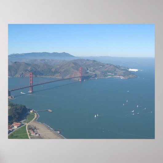 Golden Gate Bridge mit Zeppelin Poster (Vorne)