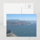 Golden Gate Bridge mit Zeppelin Postkarte (Vorne/Hinten)