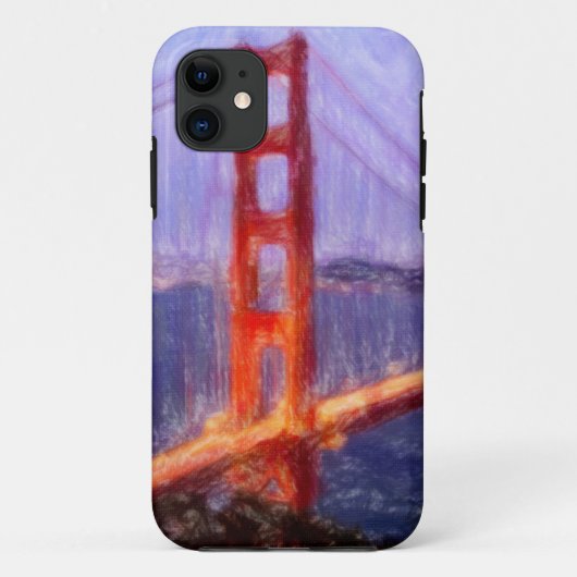 Golden Gate Bridge - Mixed Media Malerei Case-Mate iPhone Hülle (Rückseite)